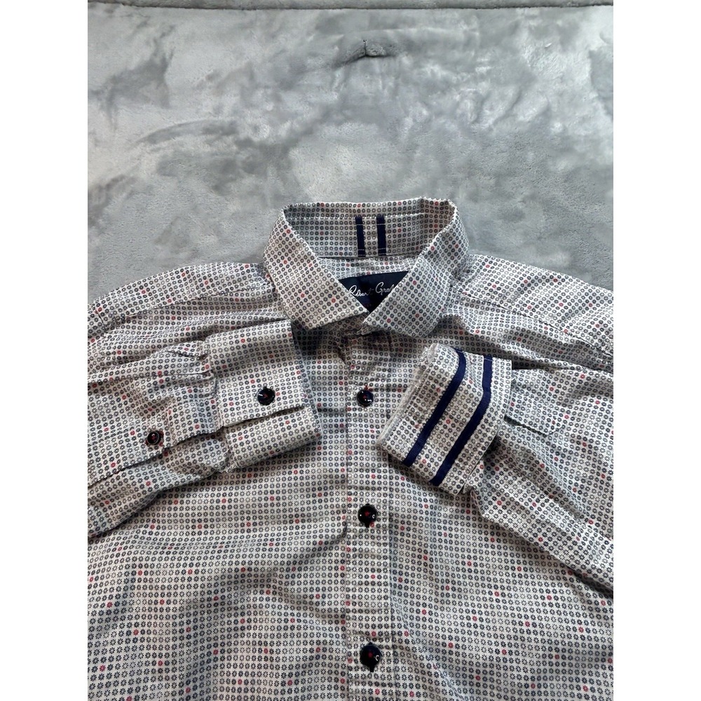 Robert Graham Modern Americana Shirt Mens L Flip Cuff Long Sleeve Preppy‎ Ofiice